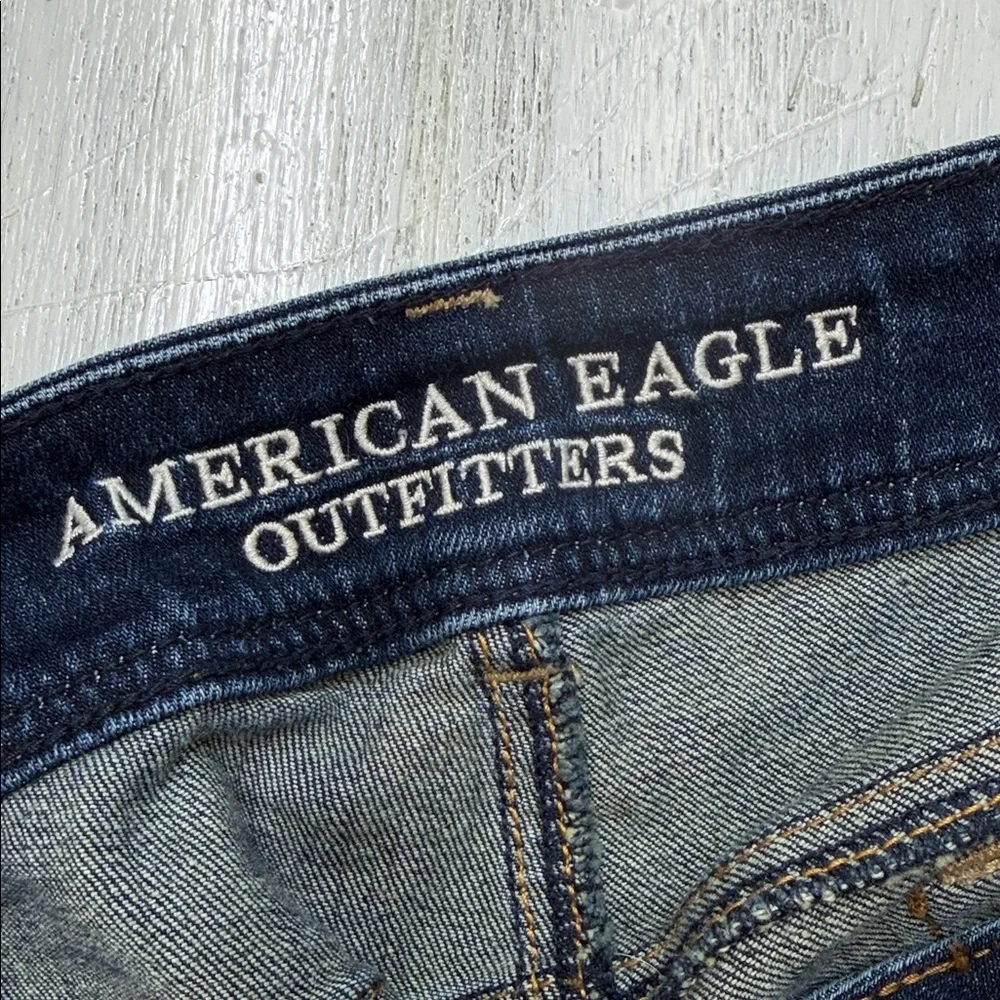 American Eagle Kick Boot Stretch Blue Jeans Sz 6 - Picture 2 of 11